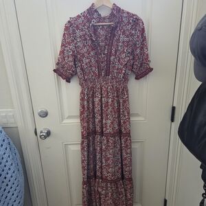 Max Studio Red Floral Midi Dress